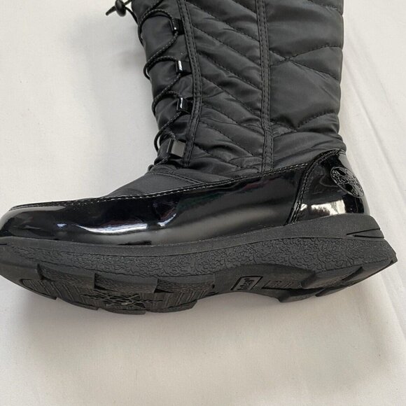 Totes Black Sherpa Lined Winter Boots Size 4 - Picture 5 of 10